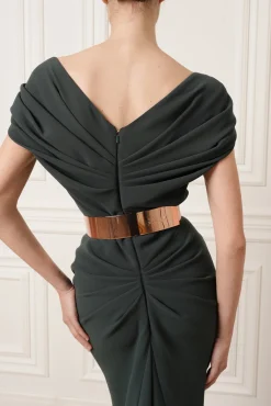 Sylvie Midi Dress In Pine Green