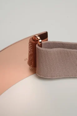 Xenis Front Metal Belt In Rose Gold-Plated