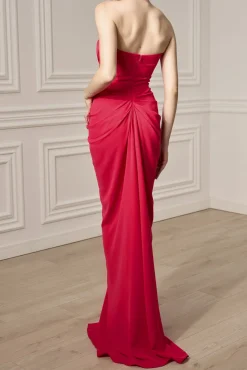 Yuno Long Dress In Raspberry