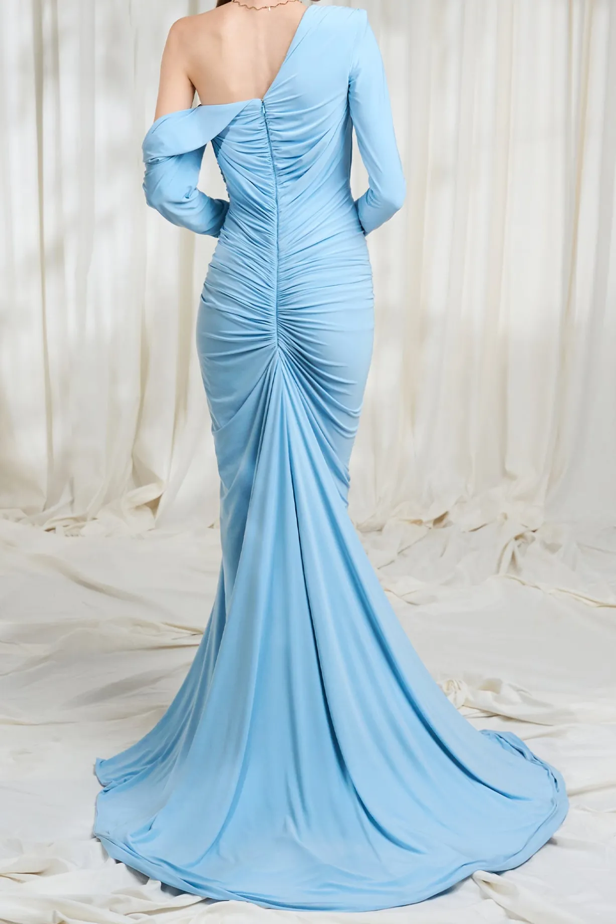 Zeina Jersey Dress In Sky-Blue